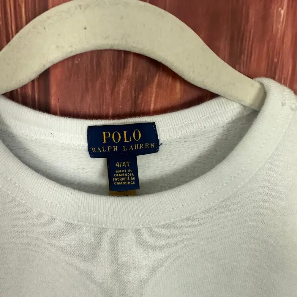 POLO Ralph Lauren ALPINE White Crewneck Sweatshirt Unisex Size 4T - Picture 5 of 6